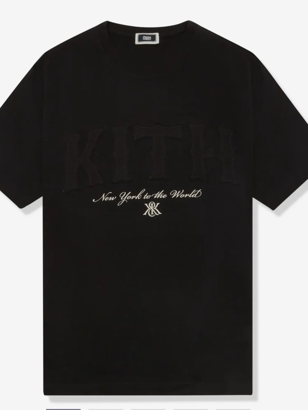Kith Black Crewneck T-Shirt with Navy Label